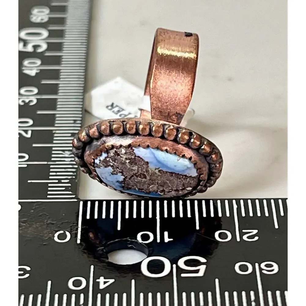 Golden Hills Turquoise Copper Statement Ring Handmade USA Adjust Southwestern